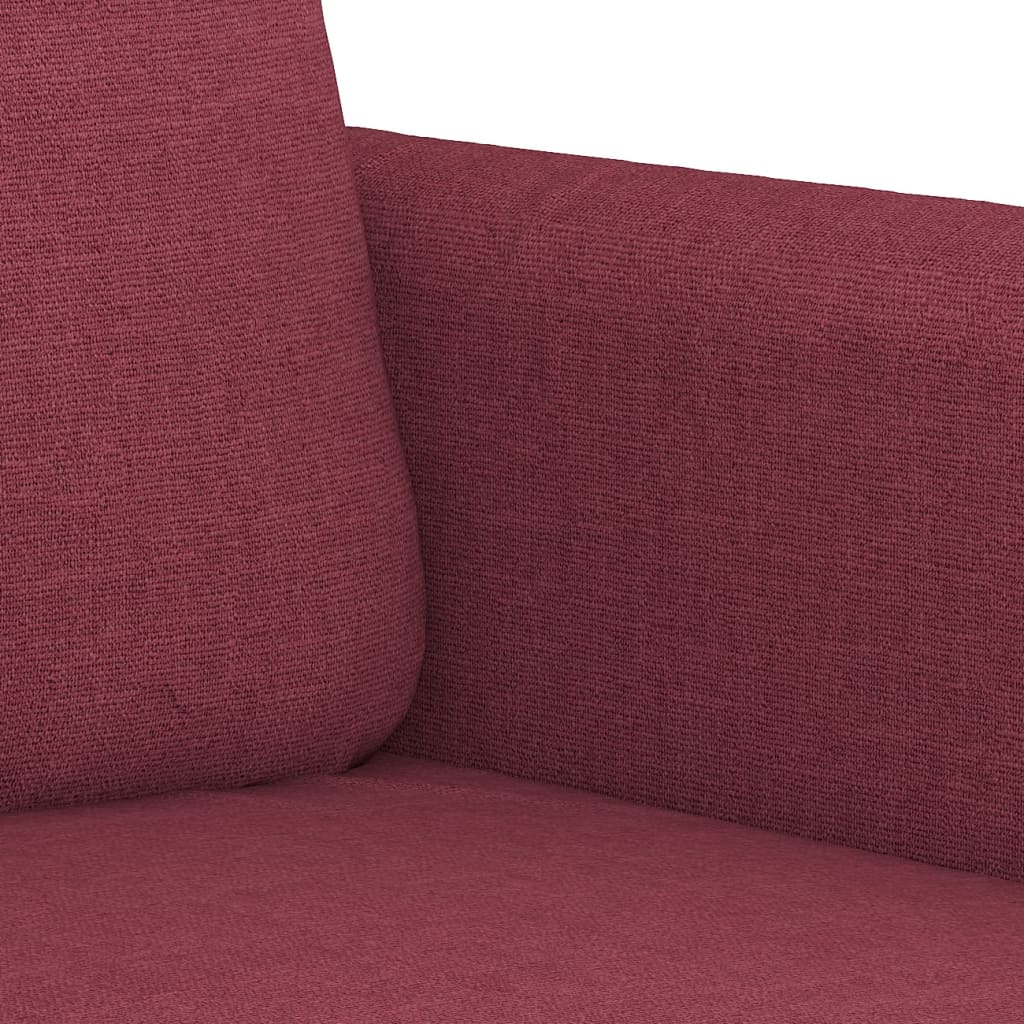 4-tlg. Sofagarnitur mit Kissen Weinrot Stoff