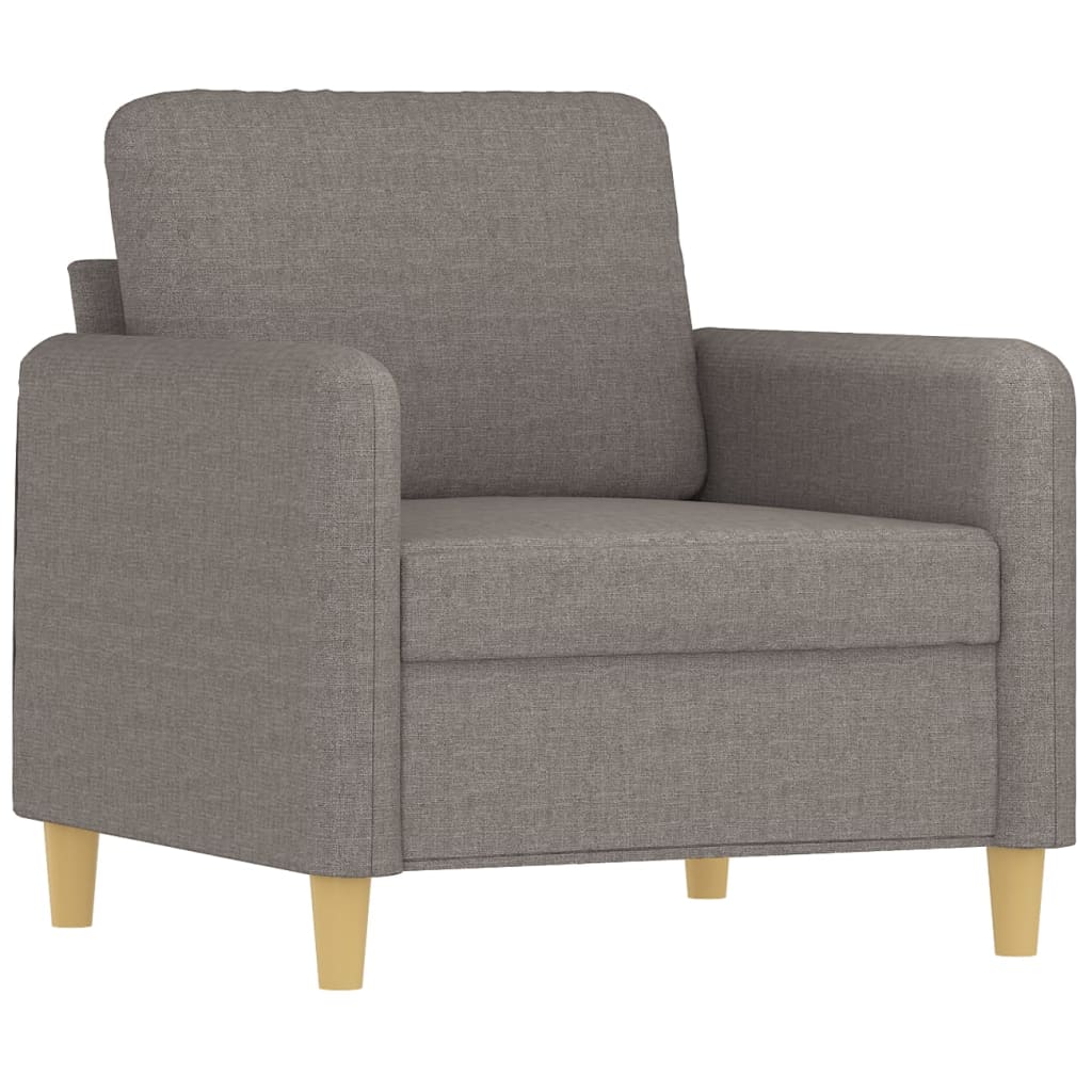4-tlg. Sofagarnitur mit Kissen Taupe Stoff