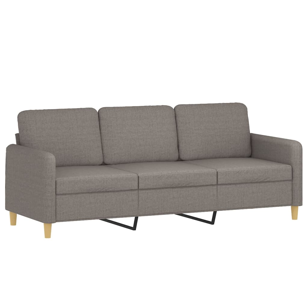 4-tlg. Sofagarnitur mit Kissen Taupe Stoff