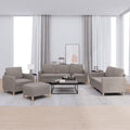 4-tlg. Sofagarnitur mit Kissen Taupe Stoff