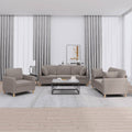 3-tlg. Sofagarnitur mit Kissen Taupe Stoff