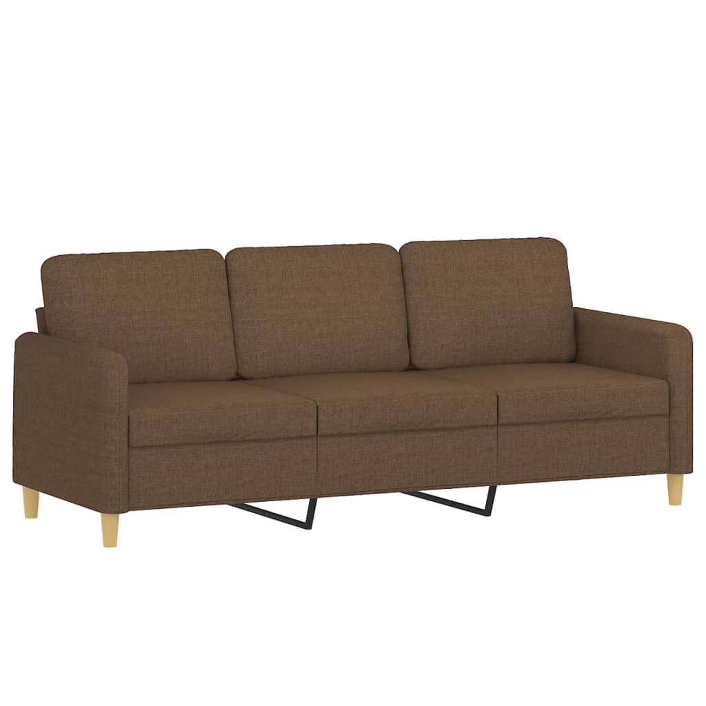 4-tlg. Sofagarnitur mit Kissen Braun Stoff
