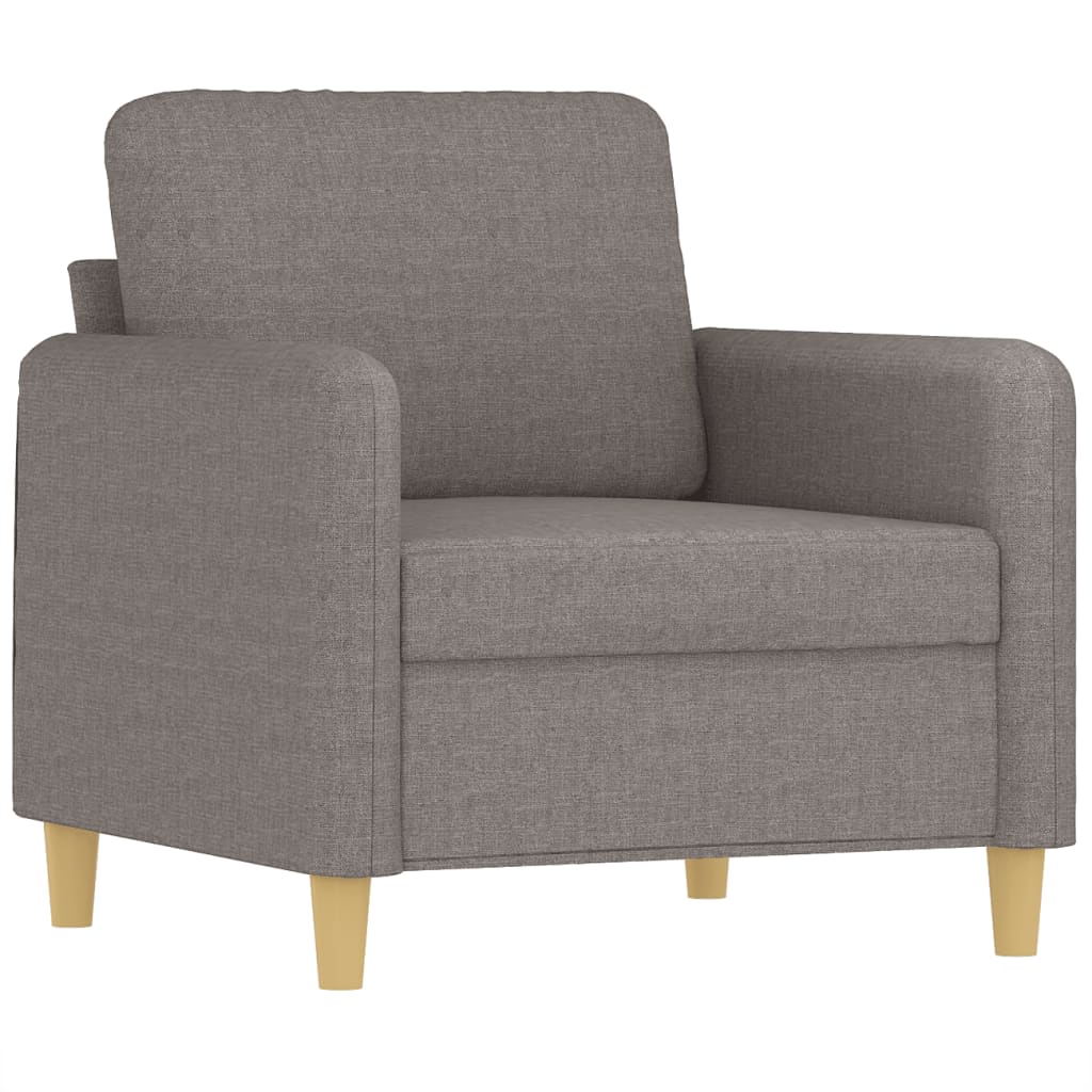 4-tlg. Sofagarnitur mit Kissen Taupe Stoff