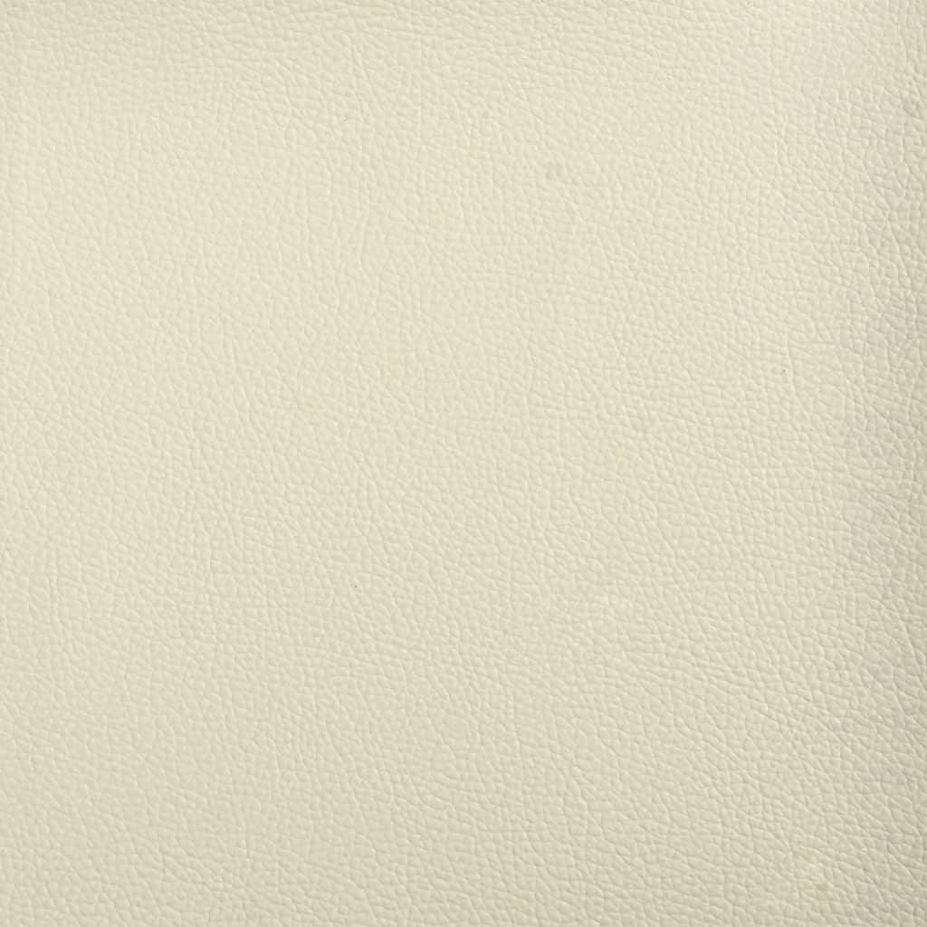 2-tlg. Sofagarnitur mit Kissen Creme Kunstleder