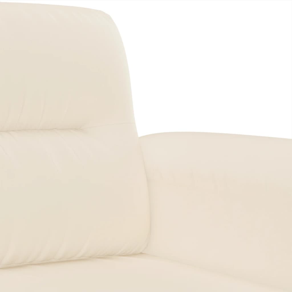 4-tlg. Sofagarnitur mit Kissen Beige Mikrofasergewebe