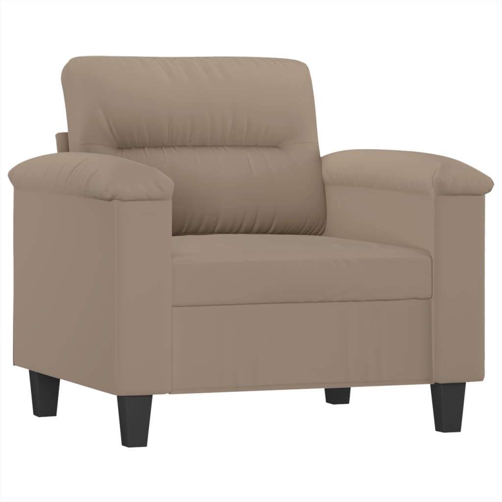 4-tlg. Sofagarnitur mit Kissen Taupe Mikrofasergewebe