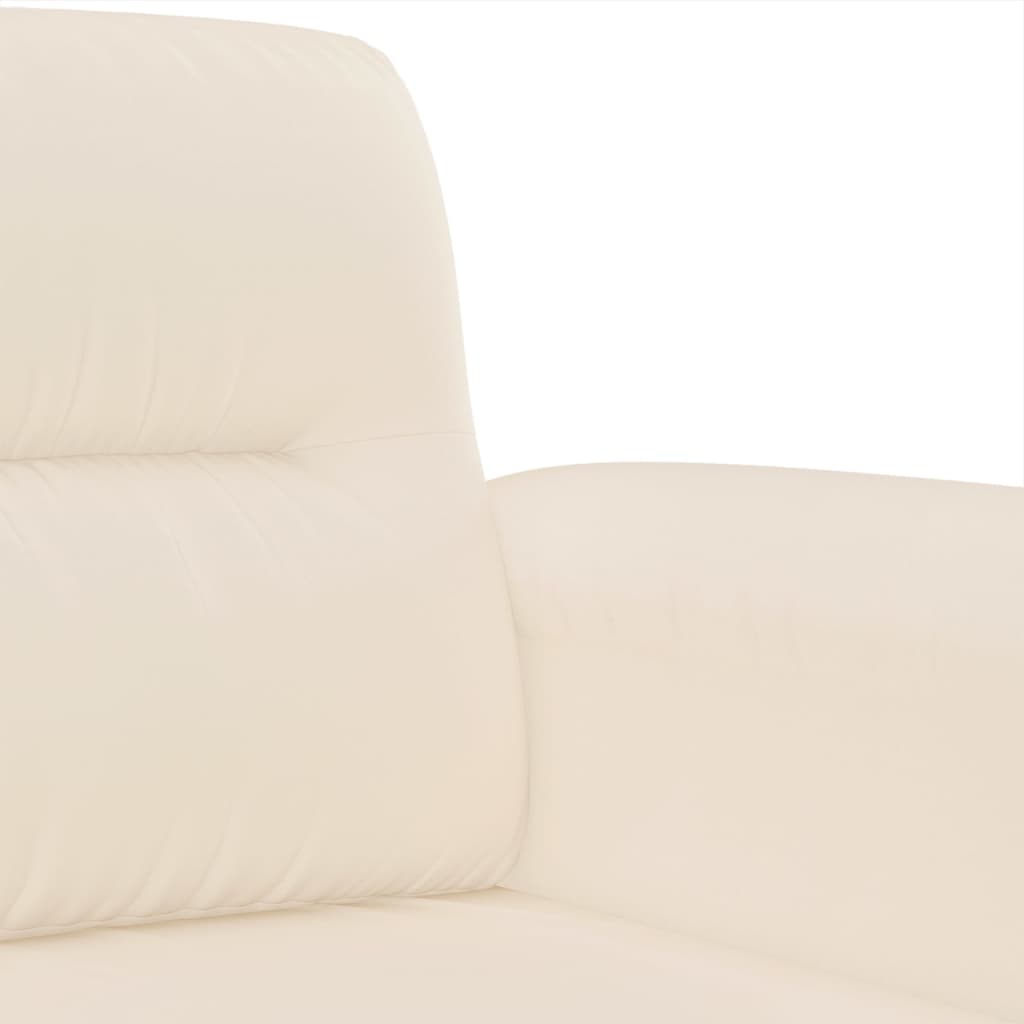 3-tlg. Sofagarnitur mit Kissen Beige Mikrofasergewebe