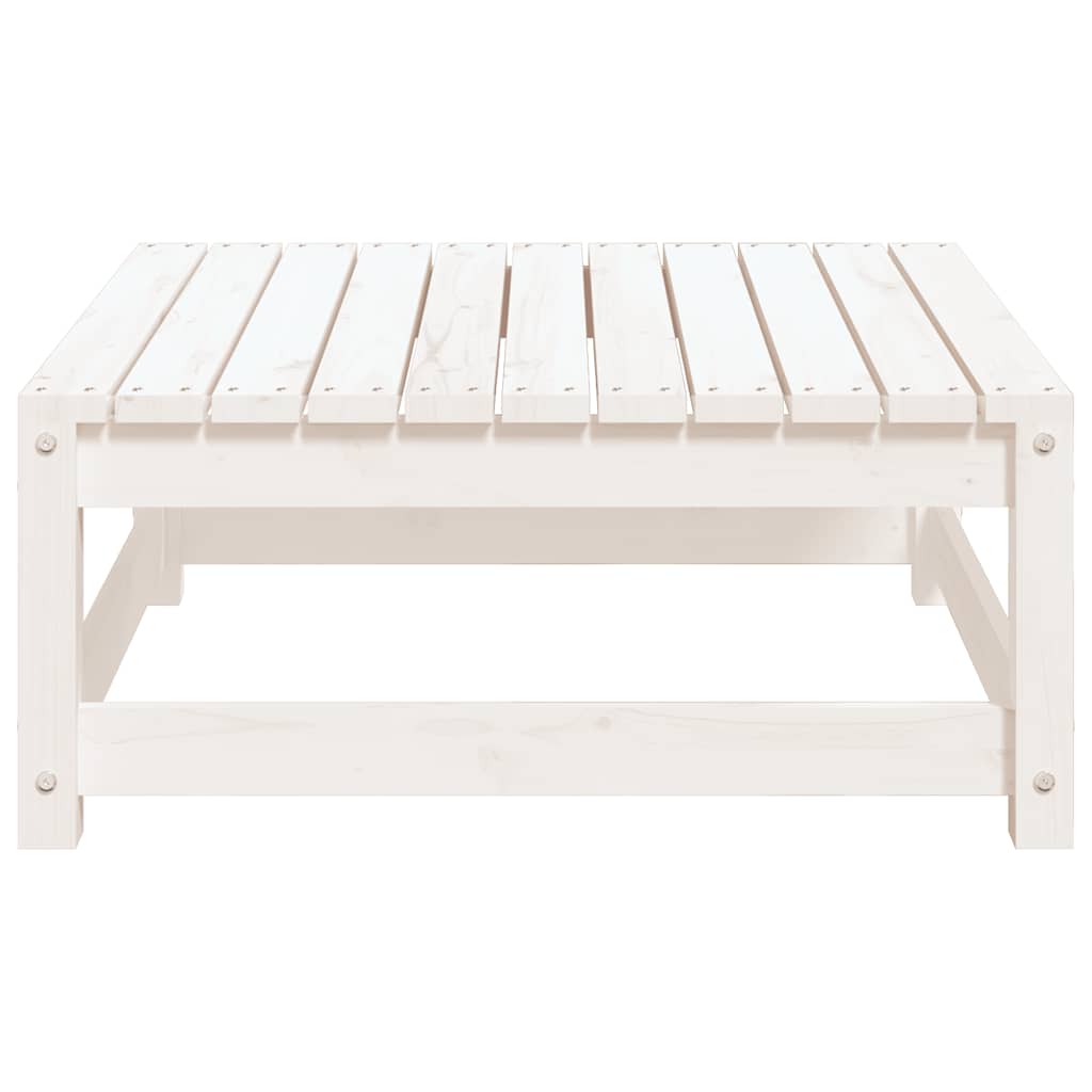 Gartenhocker Weiß 70x70x30 cm Massivholz Kiefer