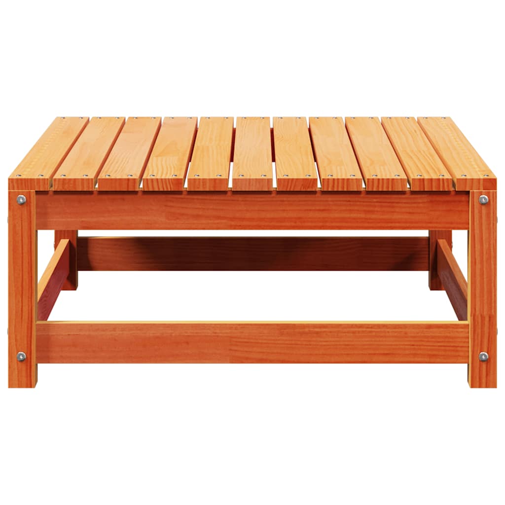 Gartenhocker Wachsbraun 70x70x30 cm Massivholz Kiefer