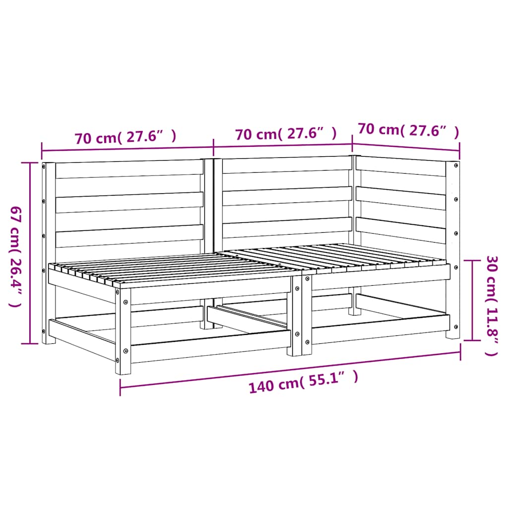 Gartensofa 2-Sitzer Kiefernholz Imprägniert