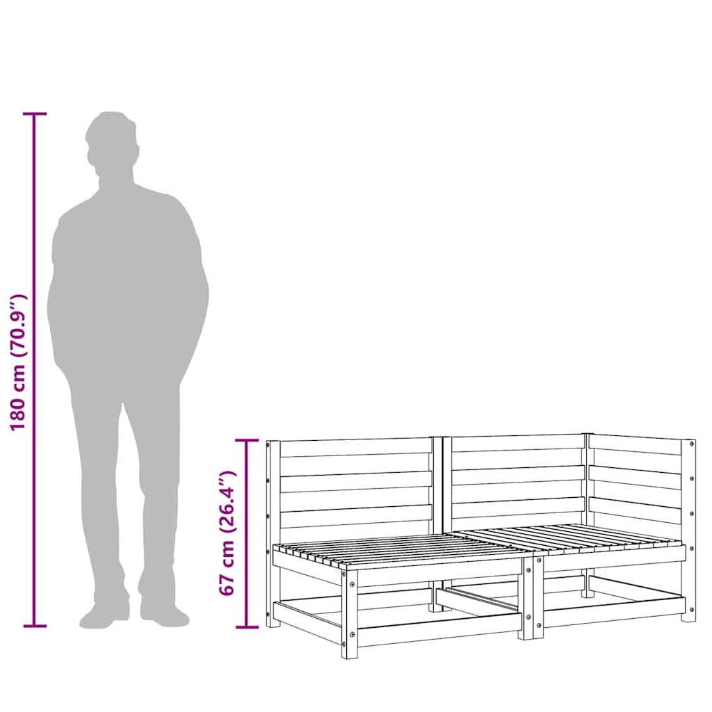 Gartensofa 3-Sitzer Massivholz Kiefer