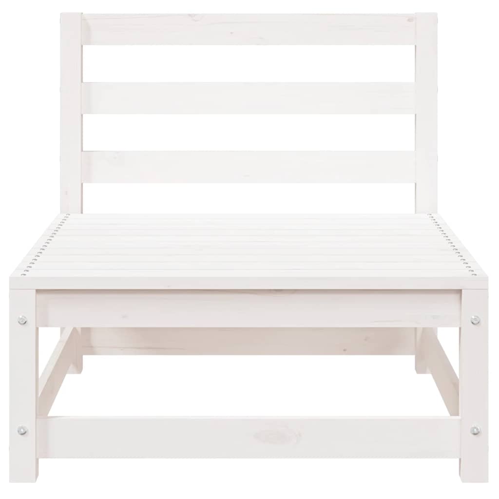 Gartensofa 3-Sitzer Weiß Massivholz Kiefer