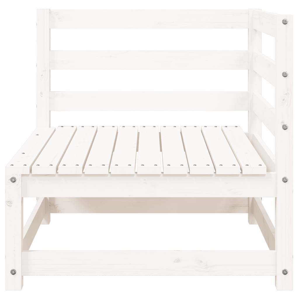 Gartensofa 3-Sitzer Weiß Massivholz Kiefer