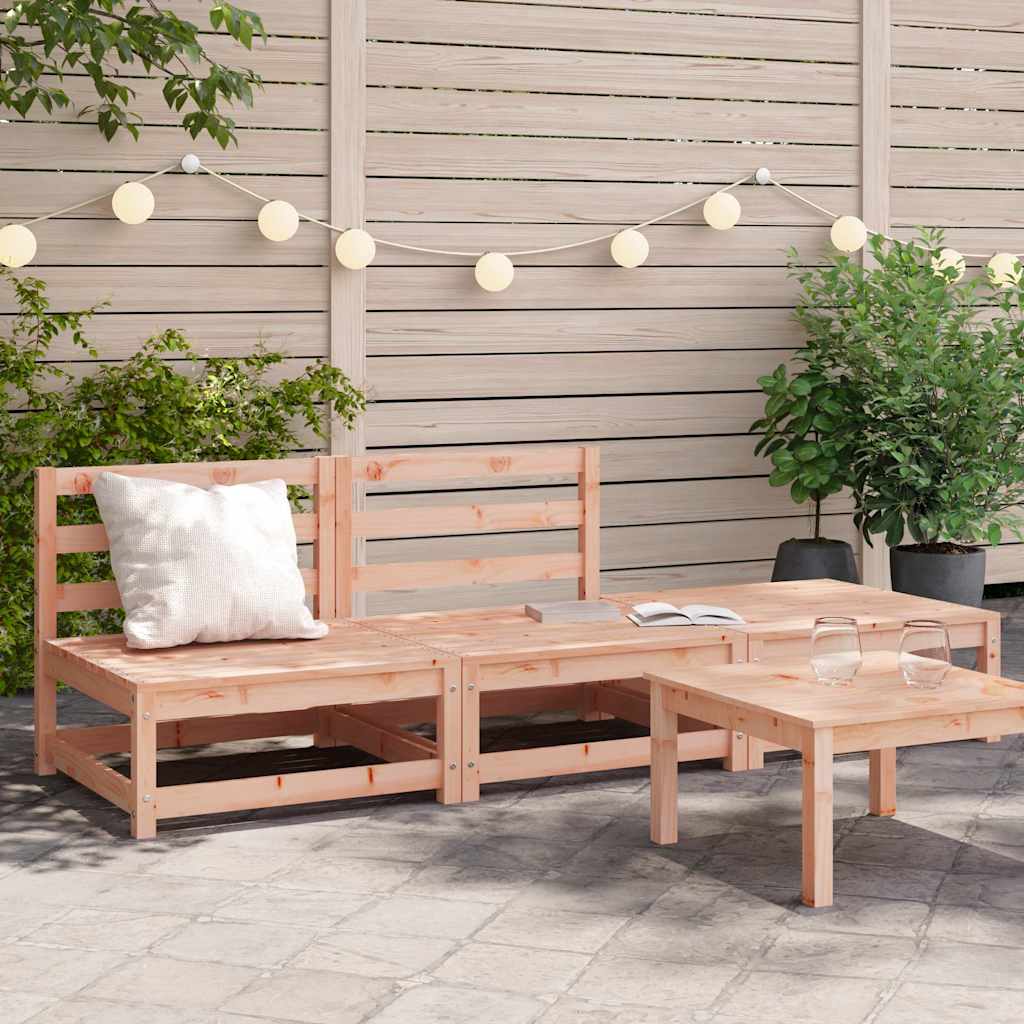Gartensofa ohne Armlehnen mit Hocker Massivholz Douglasie