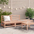 Gartensofa ohne Armlehnen mit Hocker Massivholz Douglasie