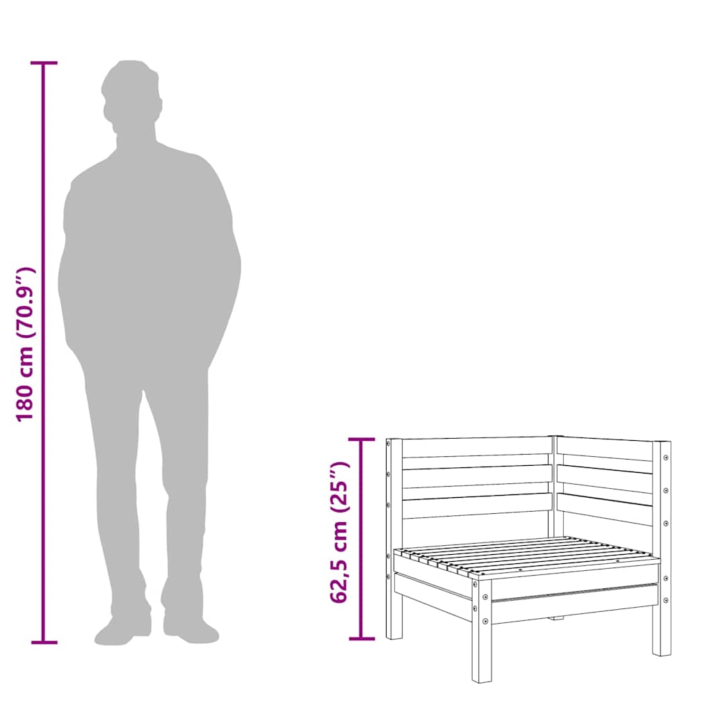 Garten-Ecksofa Massivholz Kiefer