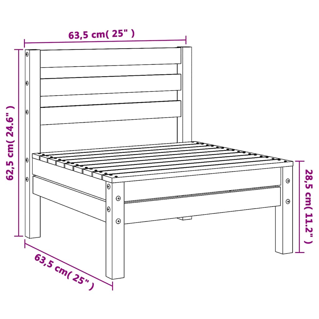 Gartensofas ohne Armlehnen 4 Stk. Massivholz Douglasie
