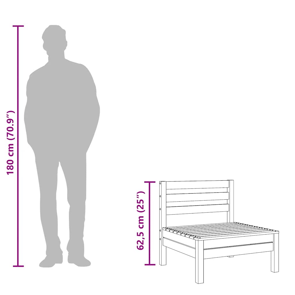 Gartensofa 3-Sitzer Massivholz Kiefer