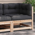 Garten-Ecksofa mit Kissen Massivholz Kiefer