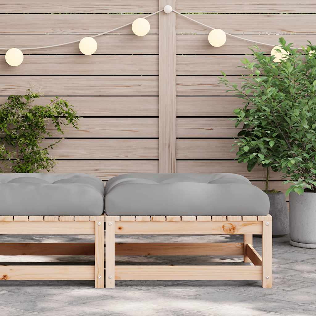 Gartenhocker mit Kissen Massivholz Kiefer