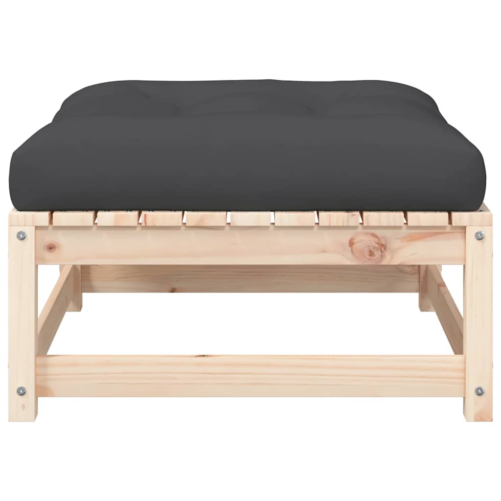 Gartenhocker mit Kissen 2 Stk. Massivholz Kiefer