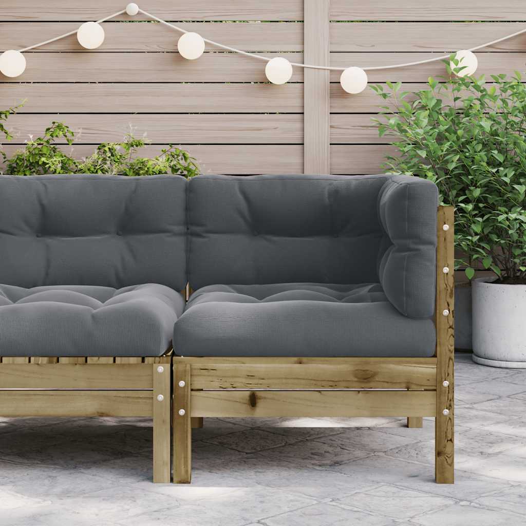 Garten-Ecksofa mit Kissen Kiefernholz Imprägniert