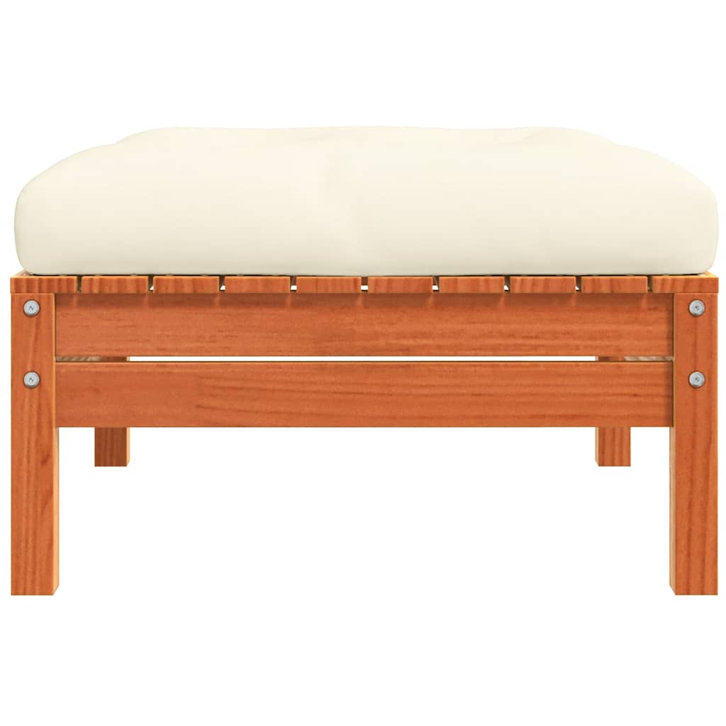 Gartenhocker mit Kissen 2 Stk. Wachsbraun Massivholz Kiefer
