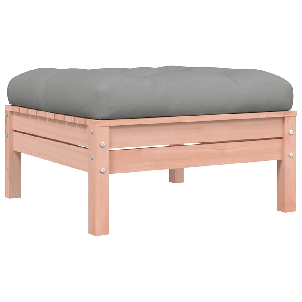 Gartensofa mit Kissen und Hocker 3-Sitzer