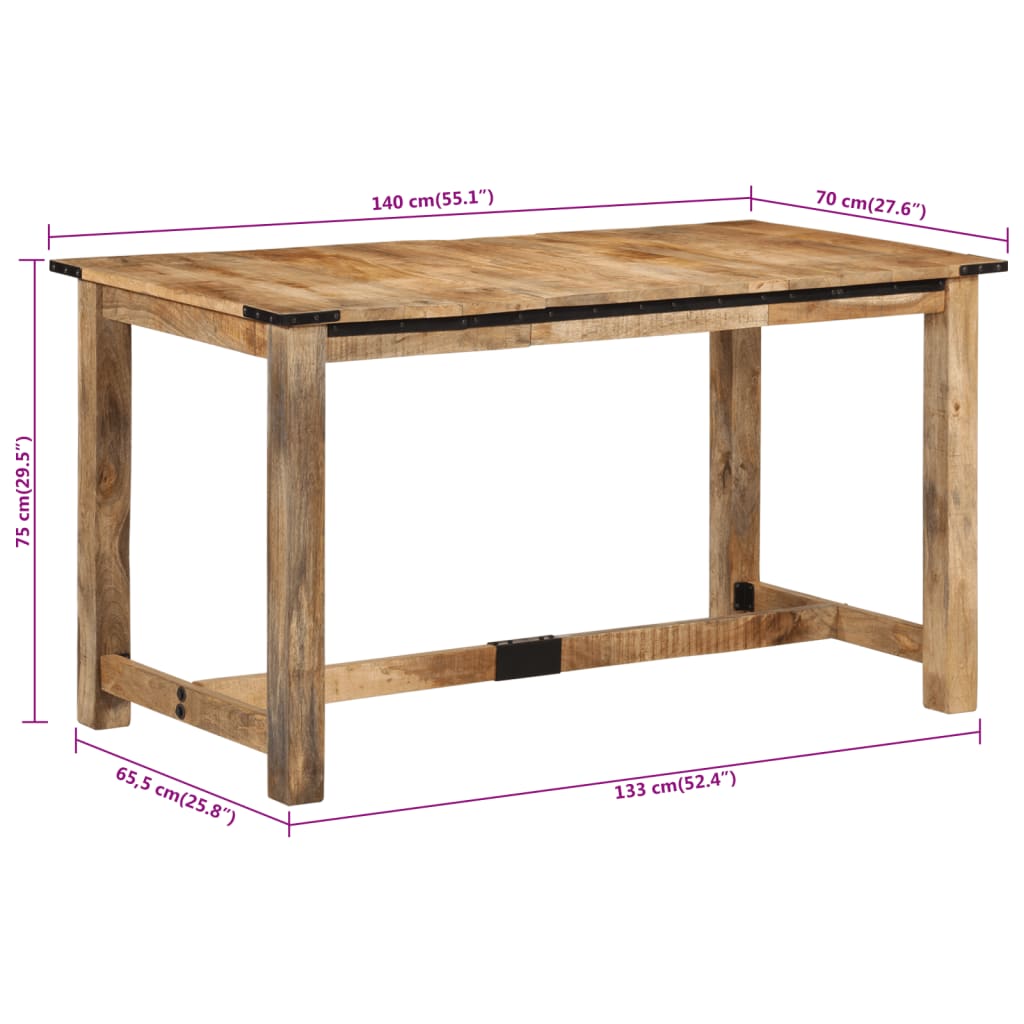 Esstisch 140x70x75 cm Massivholz Mango