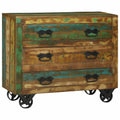 Sideboard Braun 80 x 30 x 65 cm Massives upgecyceltes Holz