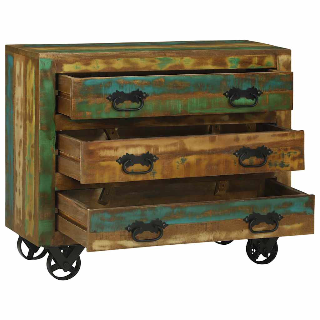 Sideboard Braun 80 x 30 x 65 cm Massives upgecyceltes Holz