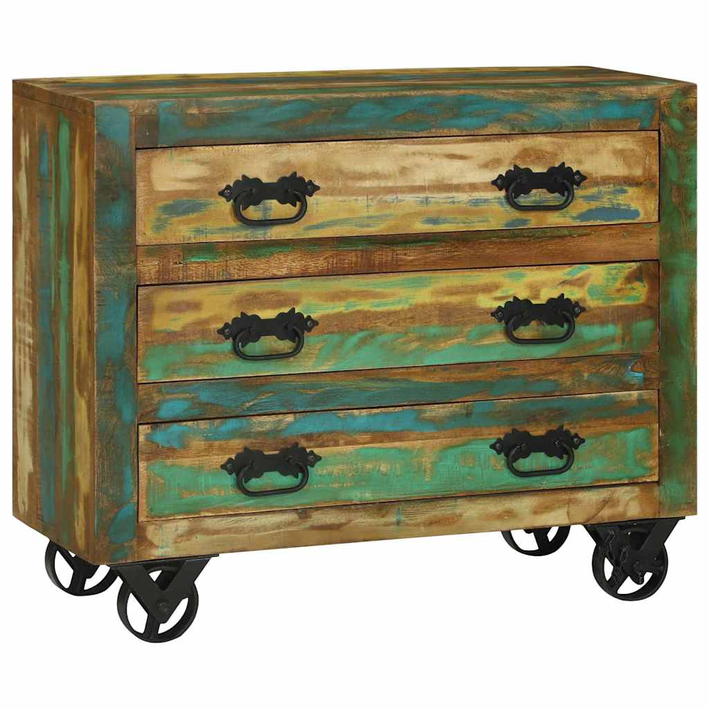 Sideboard Braun 80 x 30 x 65 cm Massives upgecyceltes Holz
