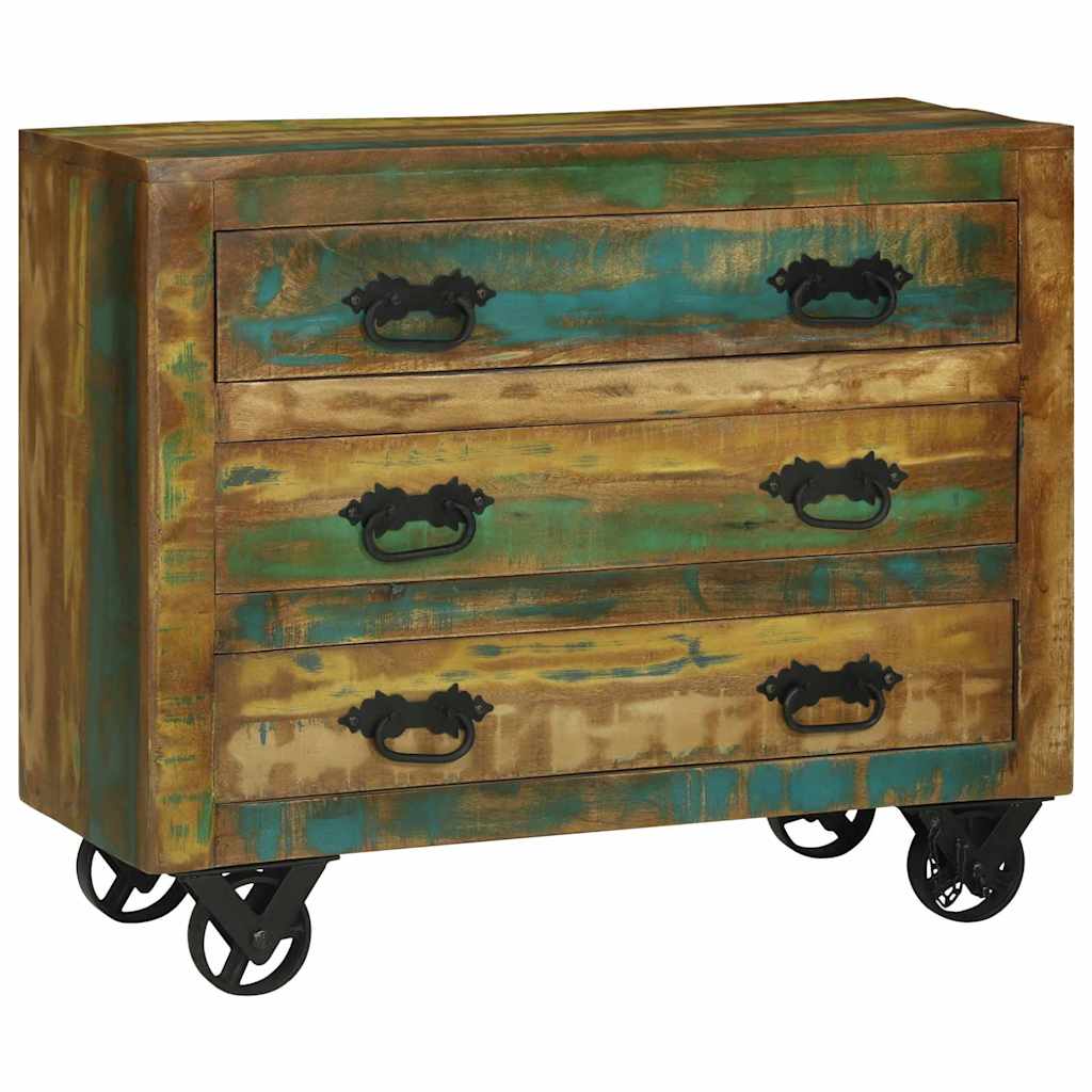 Sideboard Braun 80 x 30 x 65 cm Massives upgecyceltes Holz