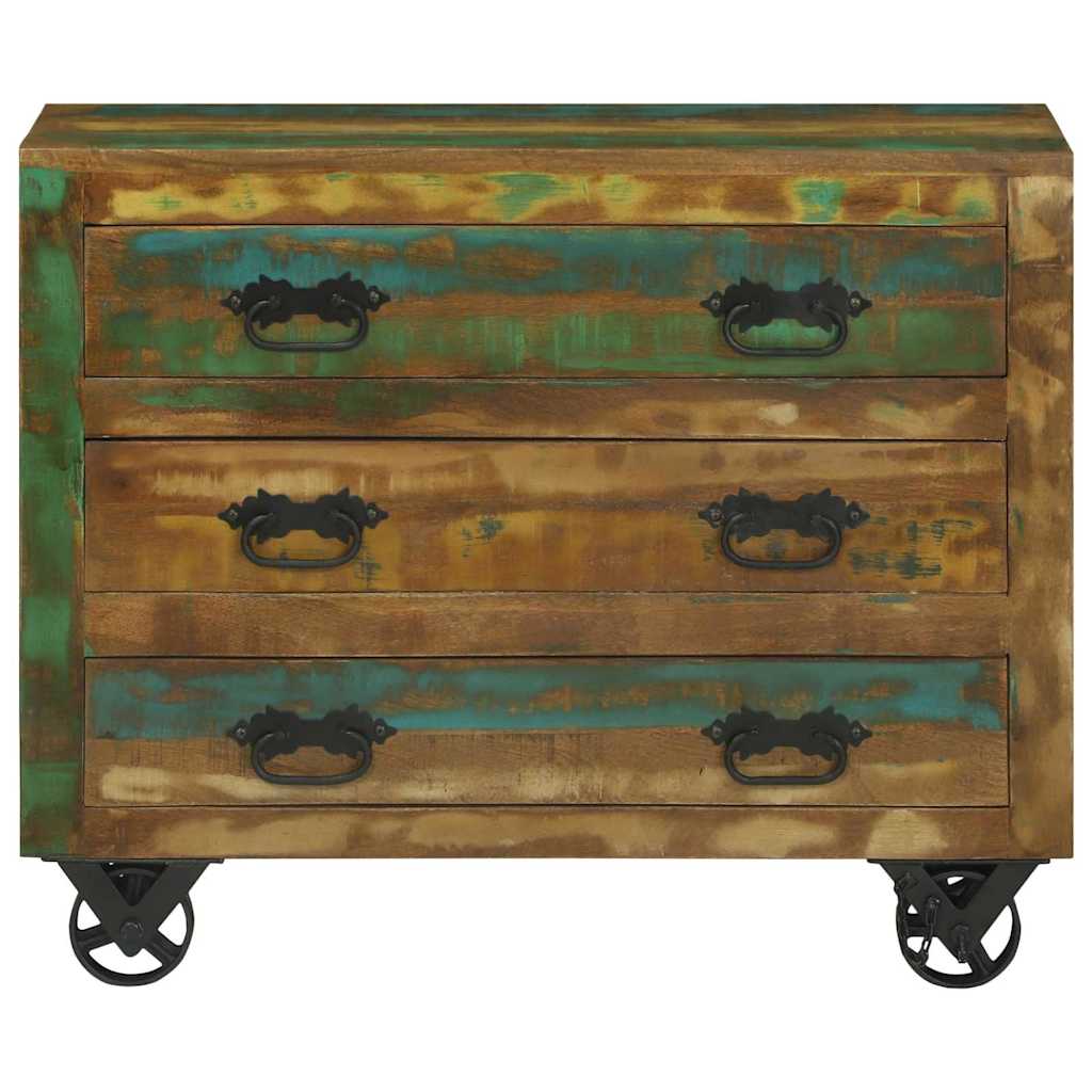 Sideboard Braun 80 x 30 x 65 cm Massives upgecyceltes Holz