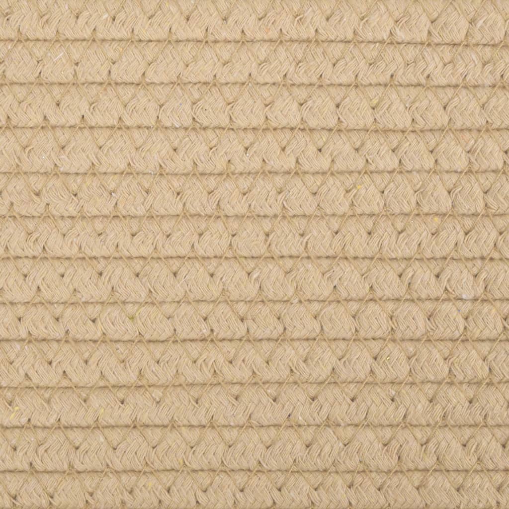 Aufbewahrungskorb Beige und Weiß Ø40x25 cm Baumwolle