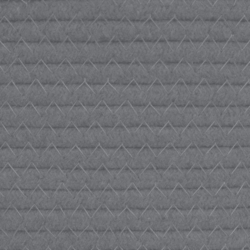 Aufbewahrungskorb Grau und Weiß Ø49x65 cm Baumwolle