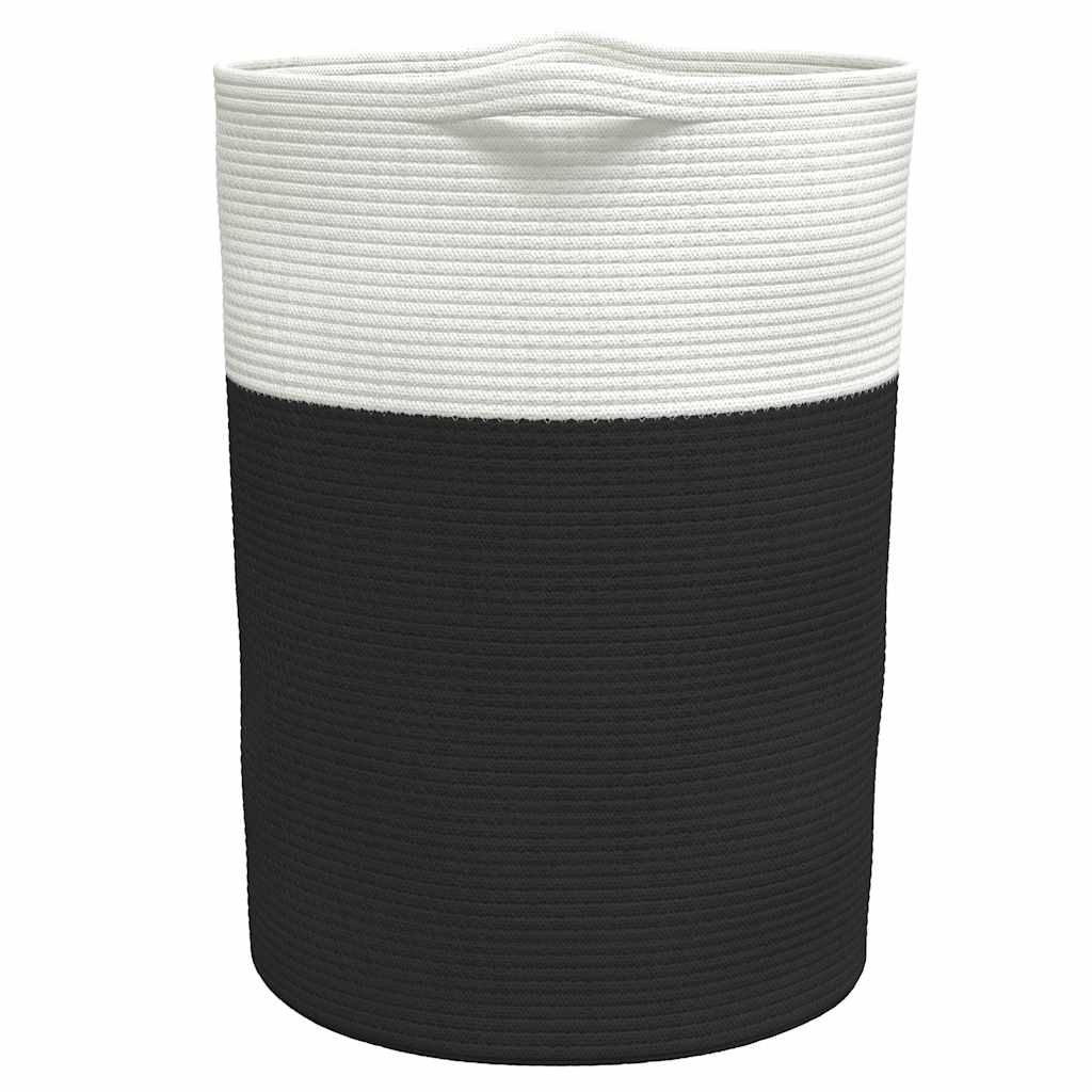 Aufbewahrungskorb Schwarz und Weiß 49x65 cm Baumwolle