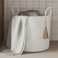 Aufbewahrungskorb Weiß Ø40x35 cm Baumwolle