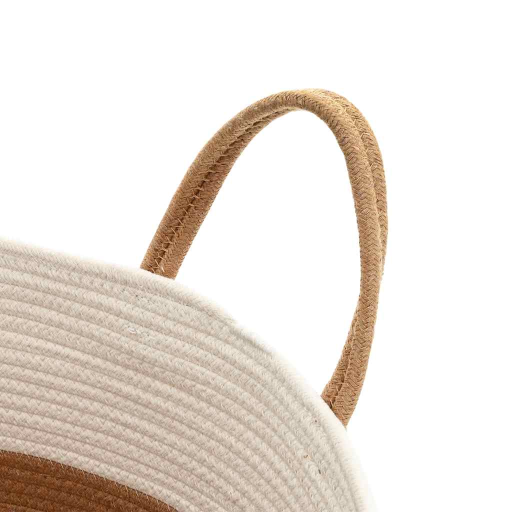 Aufbewahrungskorb Braun und Weiß Ø40x35 cm Baumwolle