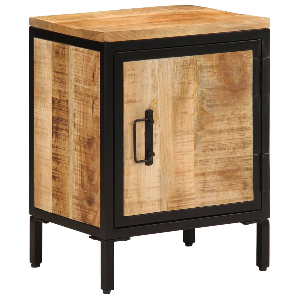Nachttisch 40x30x52,5 cm Raues Massivholz Mango