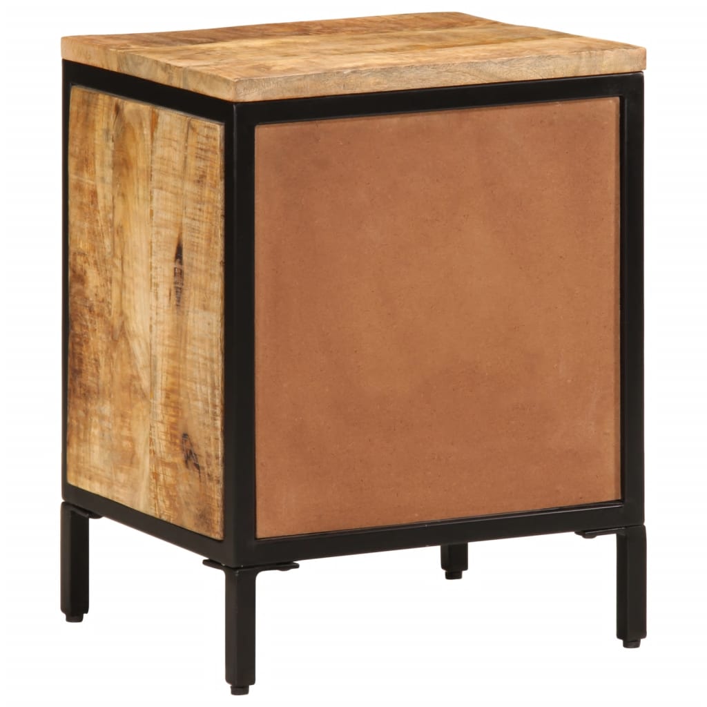 Nachttisch mit 2 Schubladen 40x35x53 cm Raues Massivholz Mango