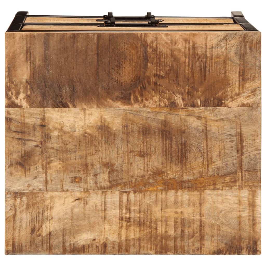 Nachttisch mit 2 Schubladen 40x35x53 cm Raues Massivholz Mango