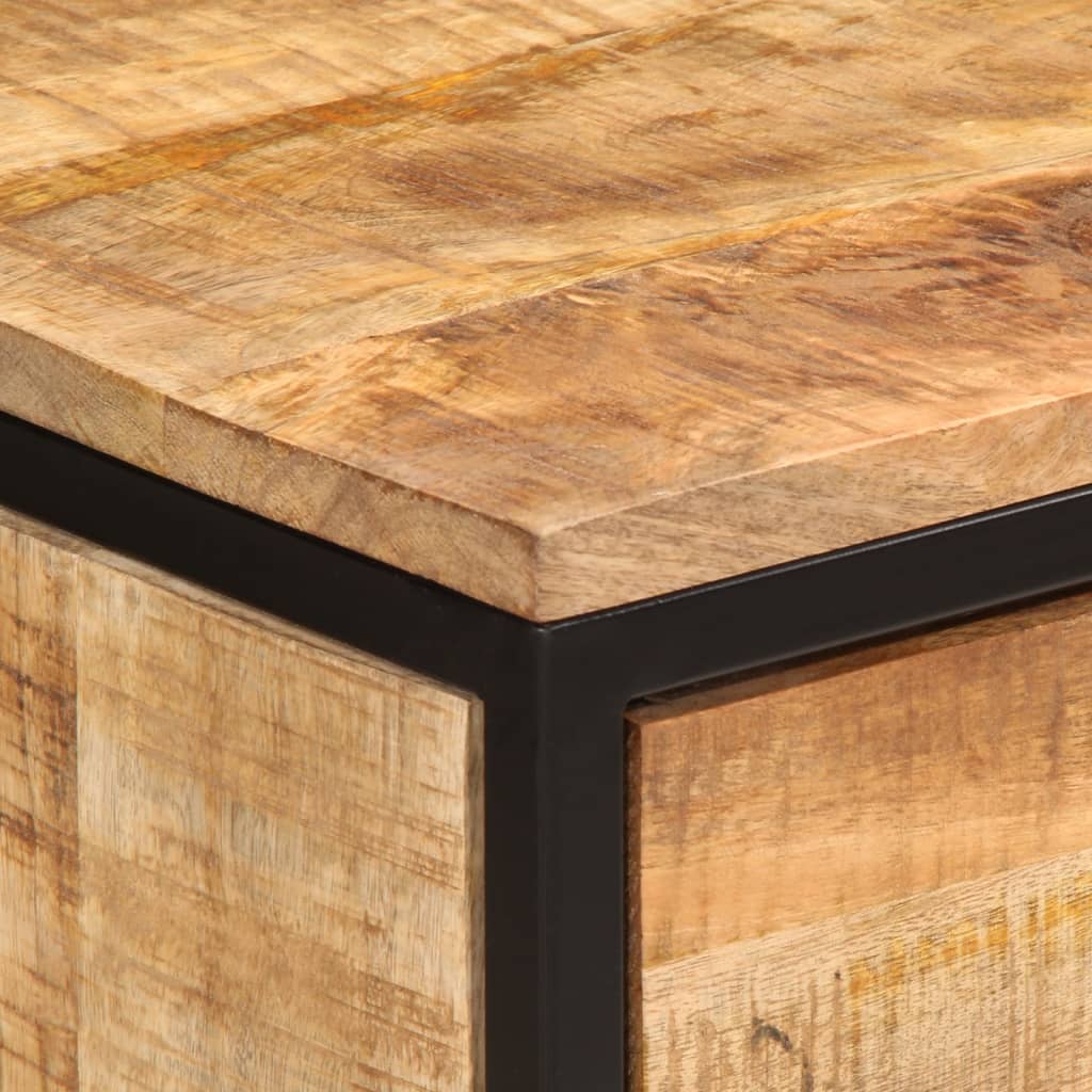 Nachttisch mit 2 Schubladen 40x35x53 cm Raues Massivholz Mango