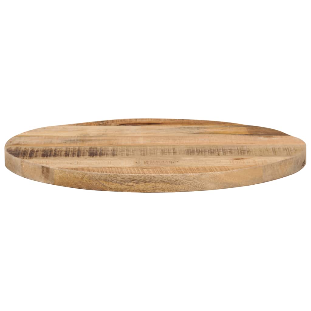 Tischplatte Ø 40x2,5 cm Rund Raues Massives Mangoholz