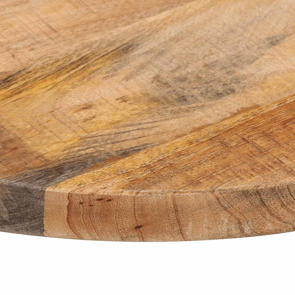 Tischplatte Ø 40x2,5 cm Rund Raues Massives Mangoholz