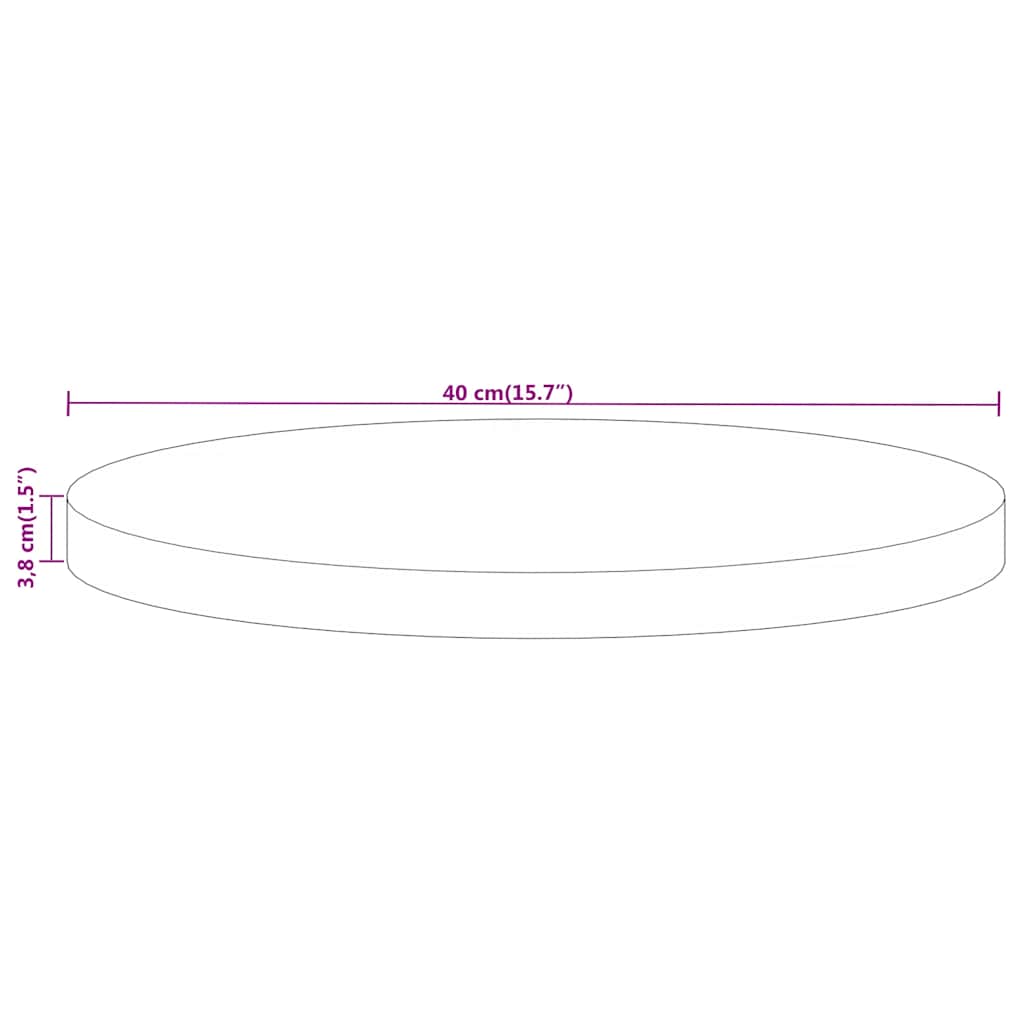 Tischplatte Ø 40x3,8 cm Rund Altholz Massiv