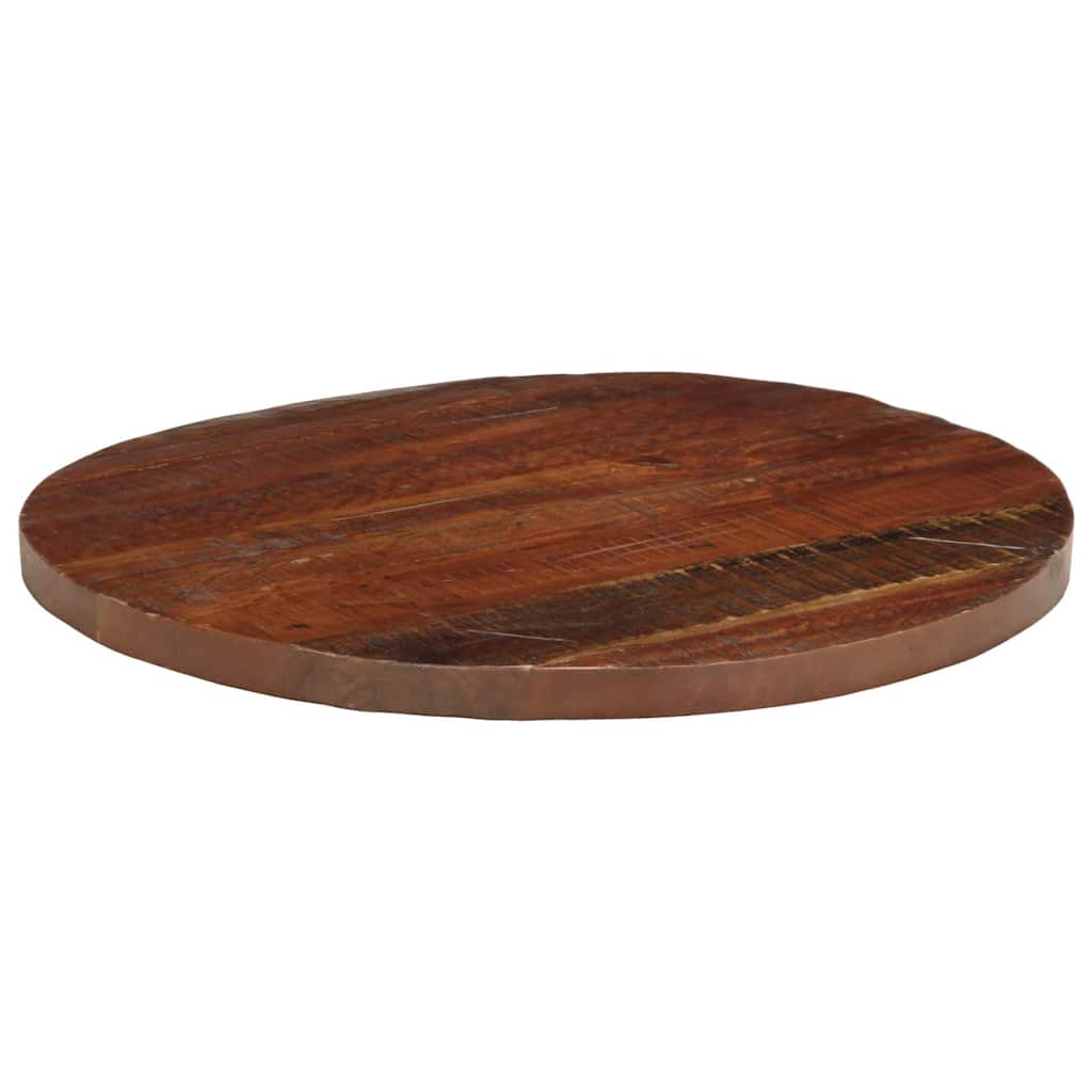 Tischplatte Ø 90x2,5 cm Rund Altholz Massiv