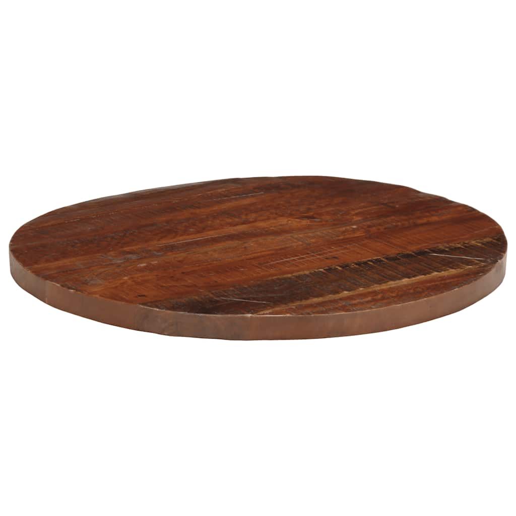 Tischplatte Ø 90x3,8 cm Rund Altholz Massiv