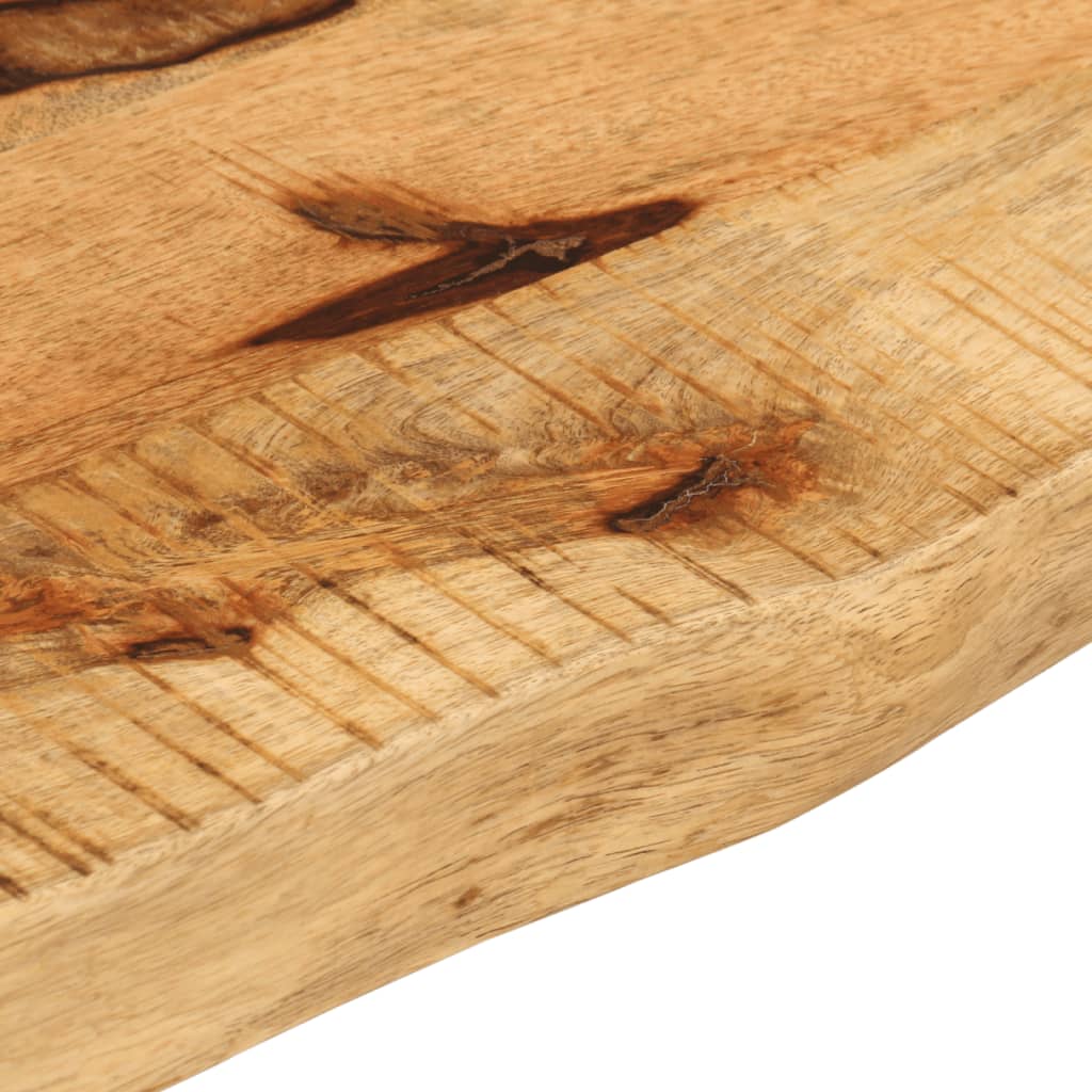 Tischplatte 70x20x2,5 cm Baumkante Massivholz Raues Mangoholz