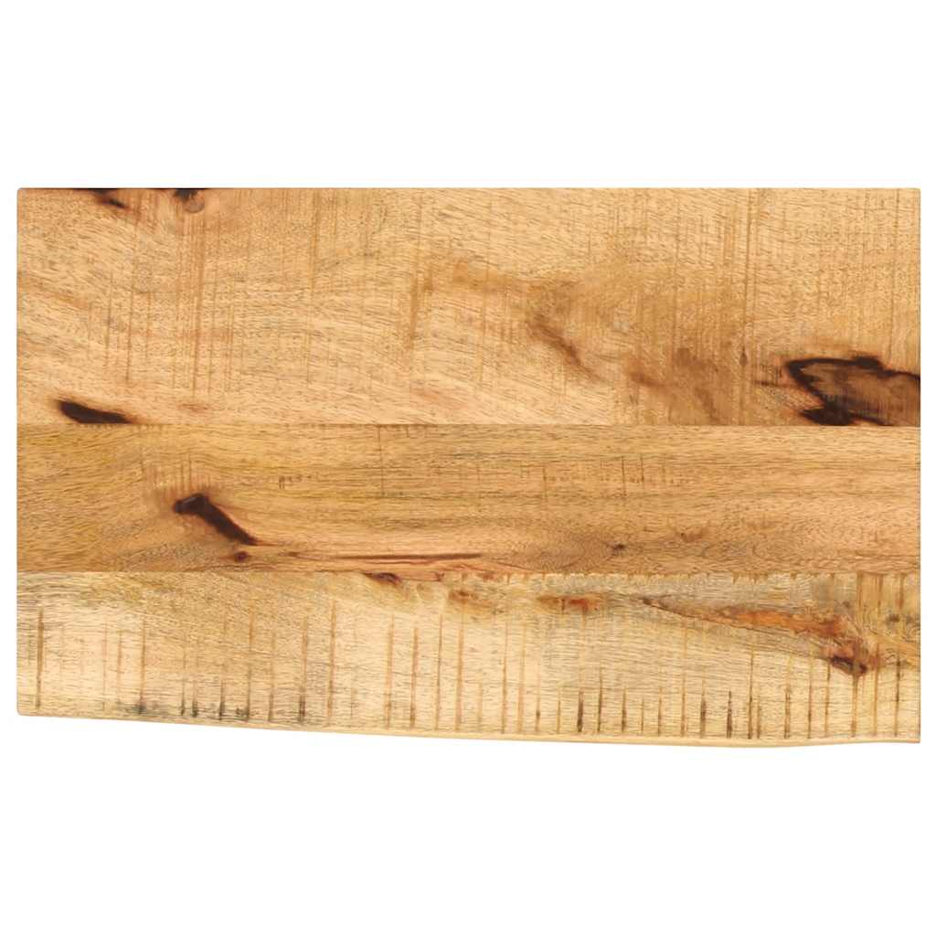 Tischplatte 50x40x2,5 cm Baumkante Massivholz Raues Mangoholz